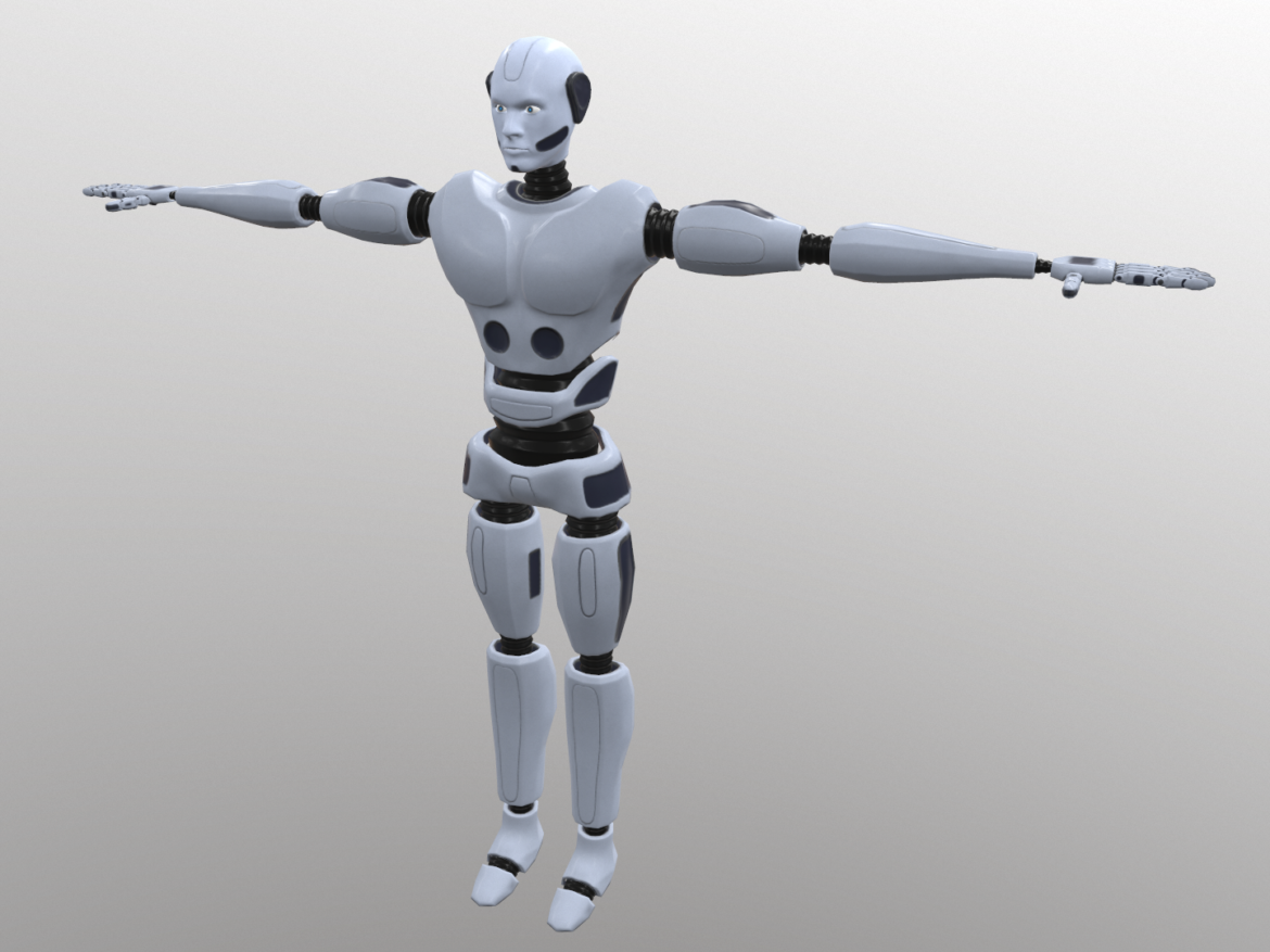 robot man character 3d model 3ds max fbx obj 271024