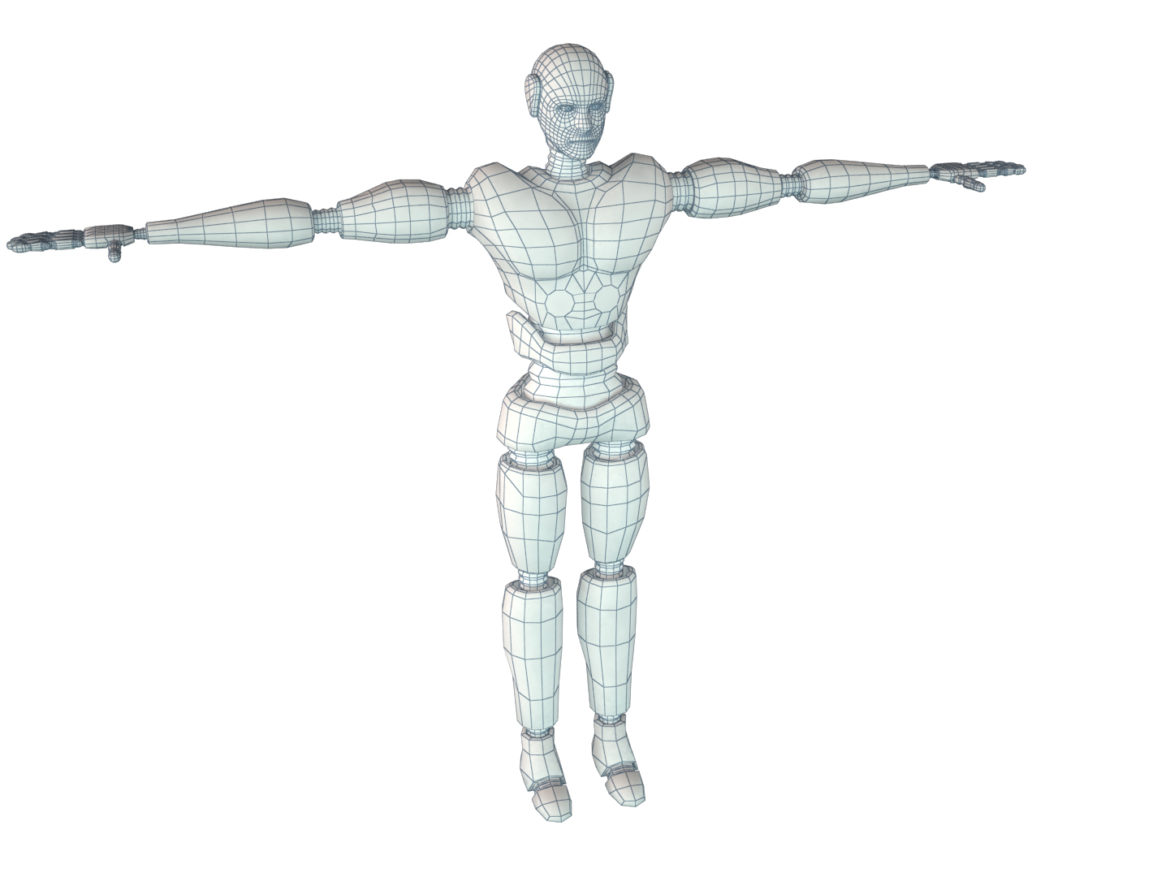 robot man character 3d model 3ds max fbx obj 271025