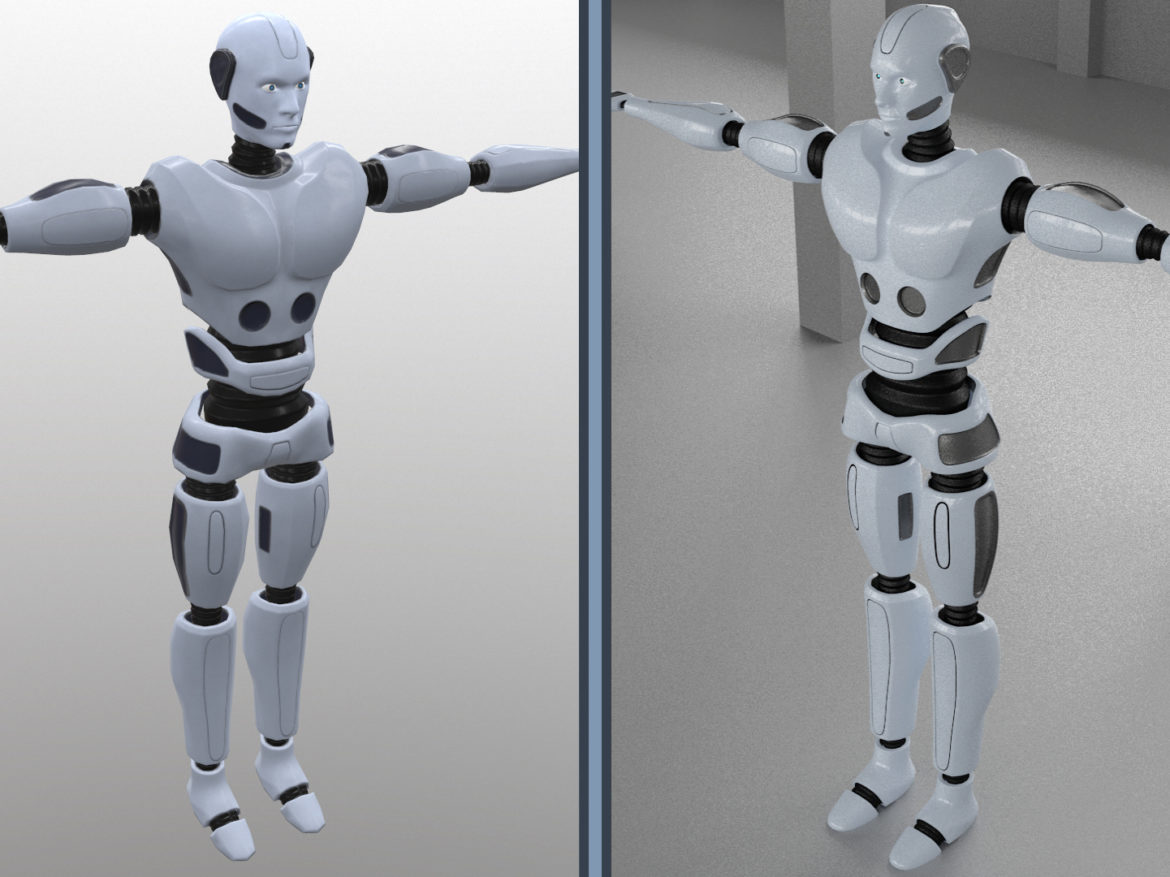robot man character 3d model 3ds max fbx obj 271027