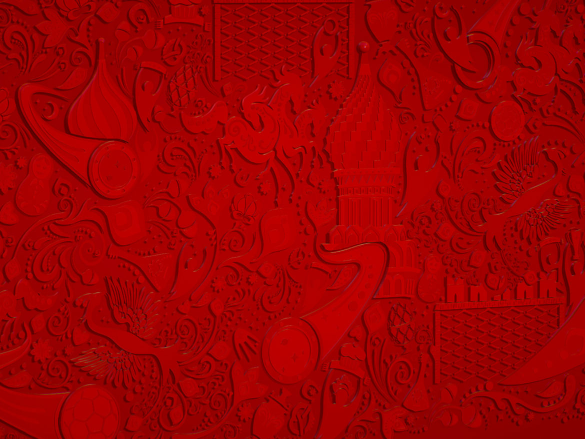 russian geometric tile ornament decoration red 3d model max fbx jpeg jpg ma mb obj 271189