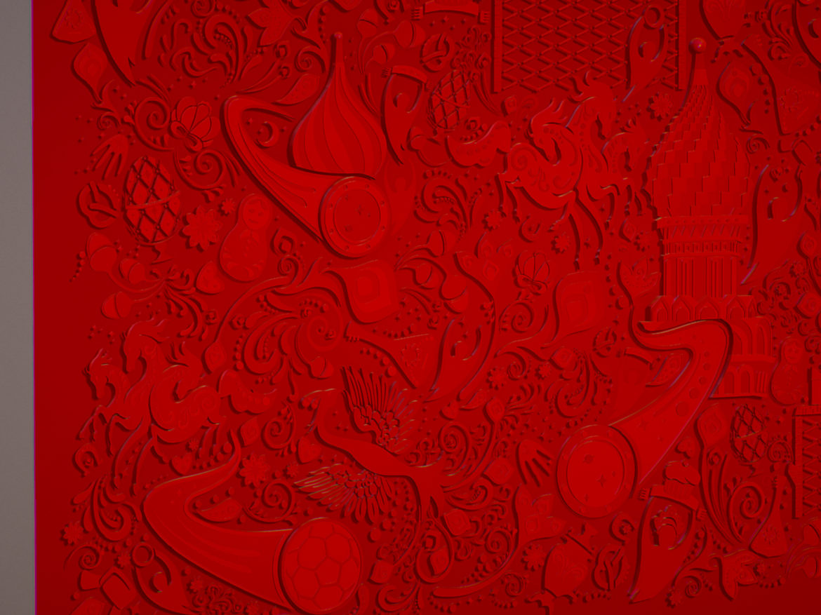russian geometric tile ornament decoration red 3d model max fbx jpeg jpg ma mb obj 271190