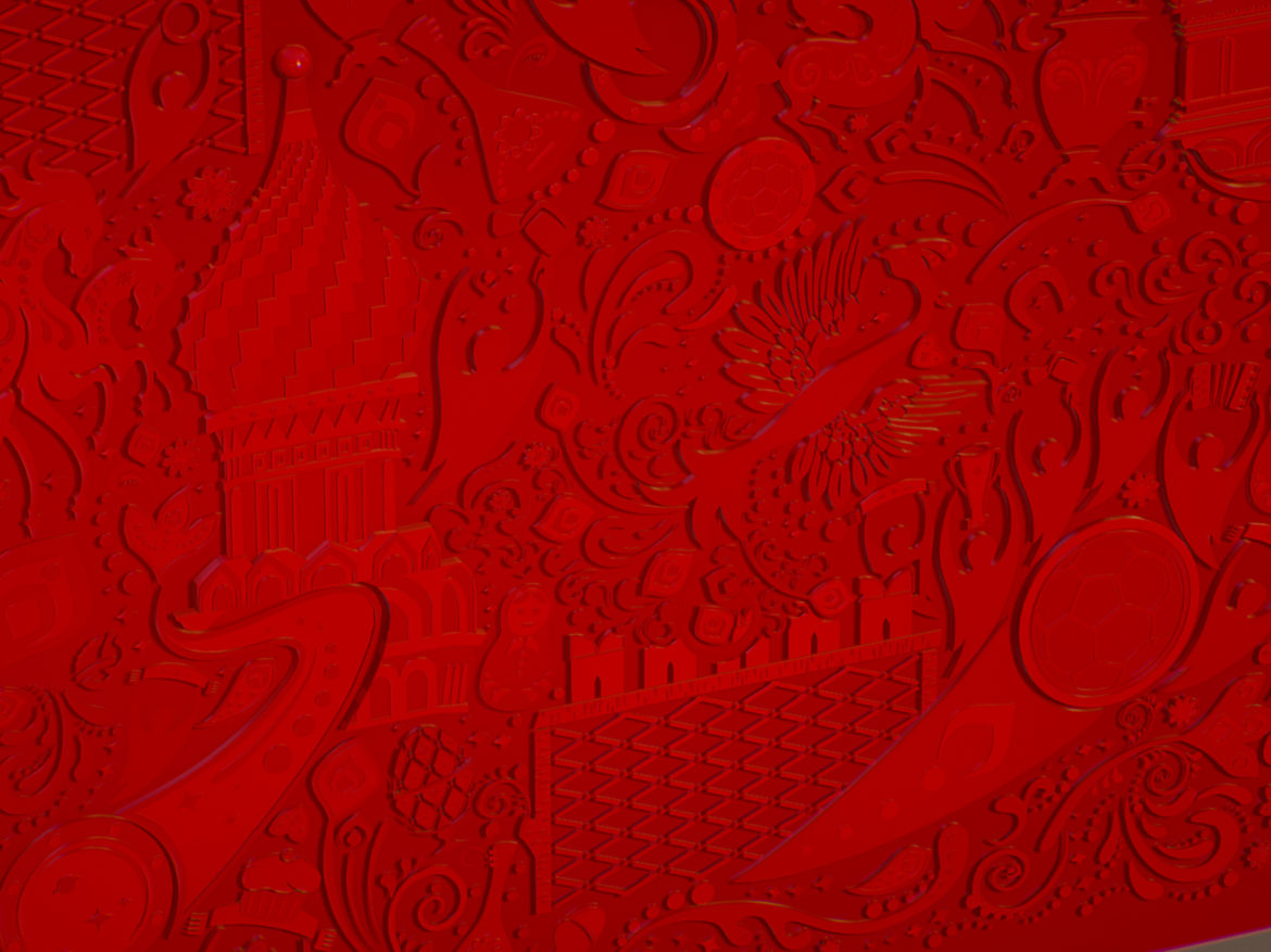 russian geometric tile ornament decoration red 3d model max fbx jpeg jpg ma mb obj 271192