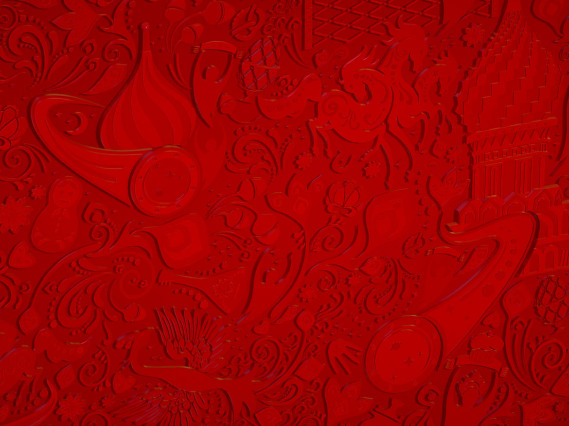 russian geometric tile ornament decoration red 3d model max fbx jpeg jpg ma mb obj 271193
