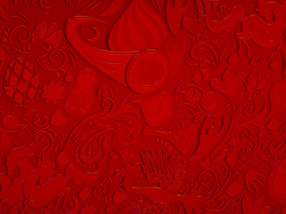 russian geometric tile ornament decoration red 3d model max fbx jpeg jpg ma mb obj 271196