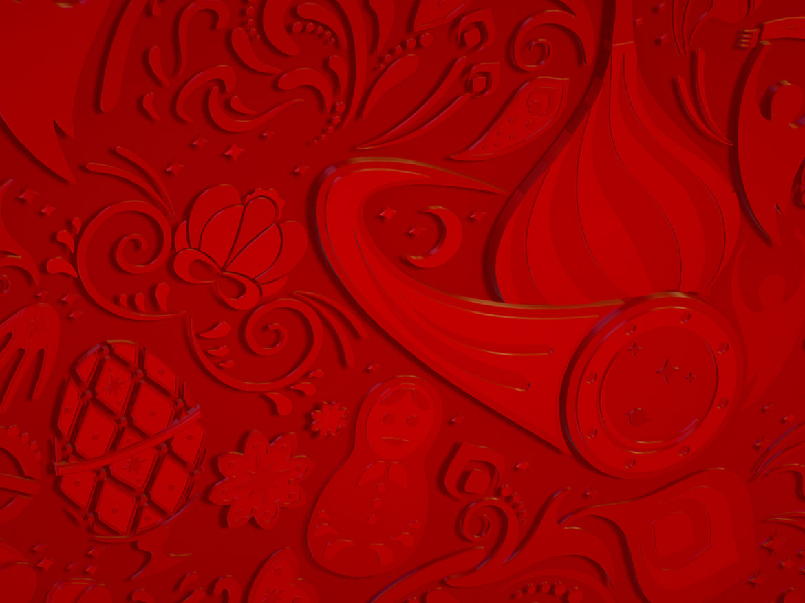 russian geometric tile ornament decoration red 3d model max fbx jpeg jpg ma mb obj 271204