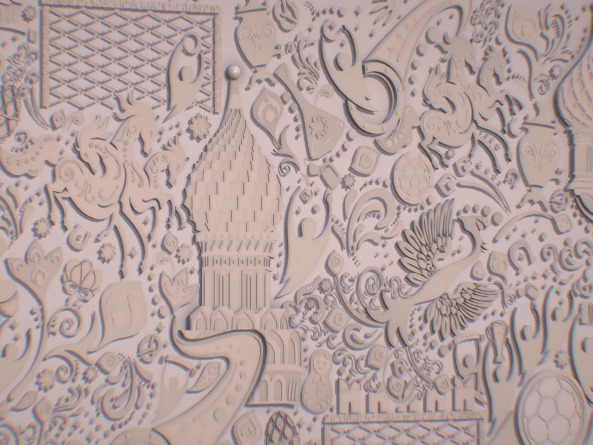 russian geometric tile ornament decoration beige 3d model max fbx jpeg jpg ma mb obj 271218