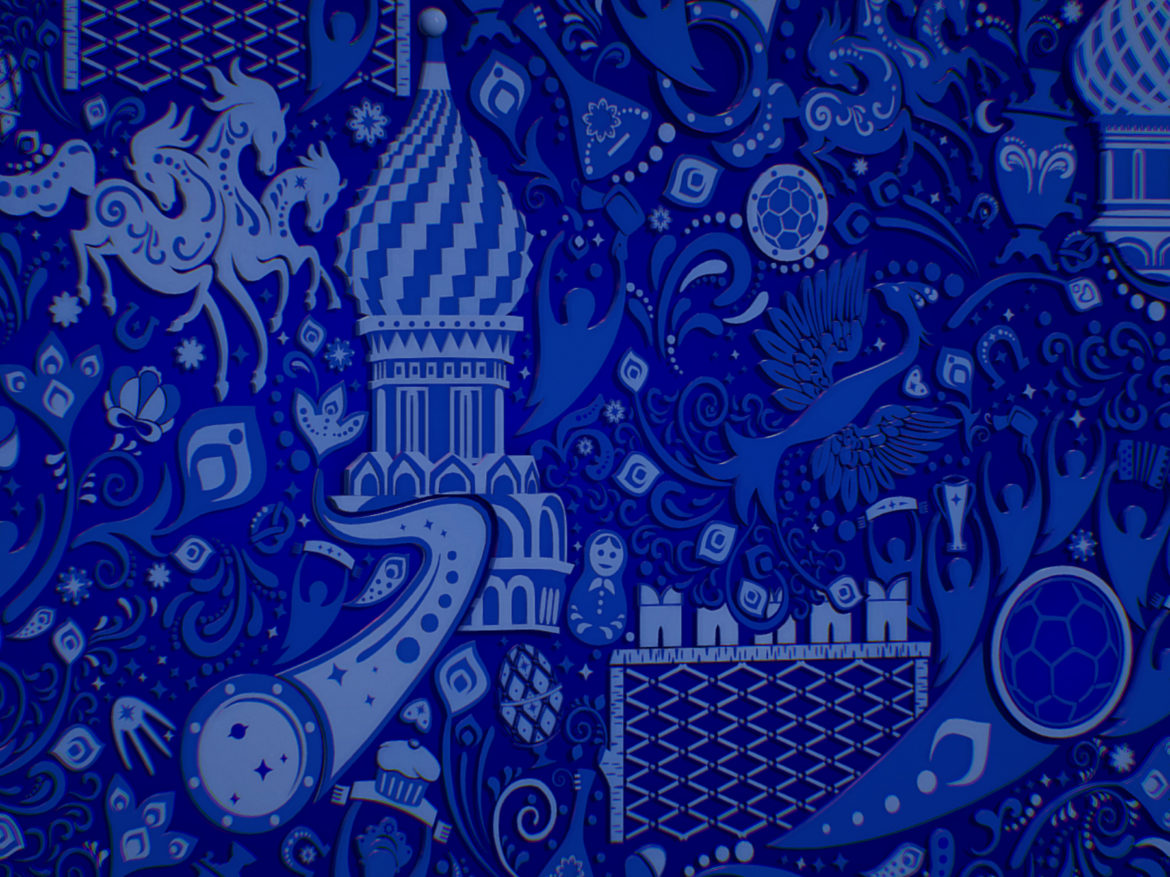 russian geometric tile ornament decoration blue 3d model max fbx jpeg jpg ma mb obj 271239