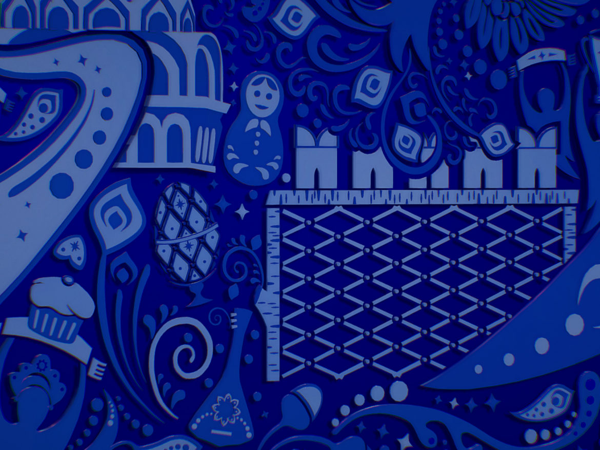 russian geometric tile ornament decoration blue 3d model max fbx jpeg jpg ma mb obj 271245
