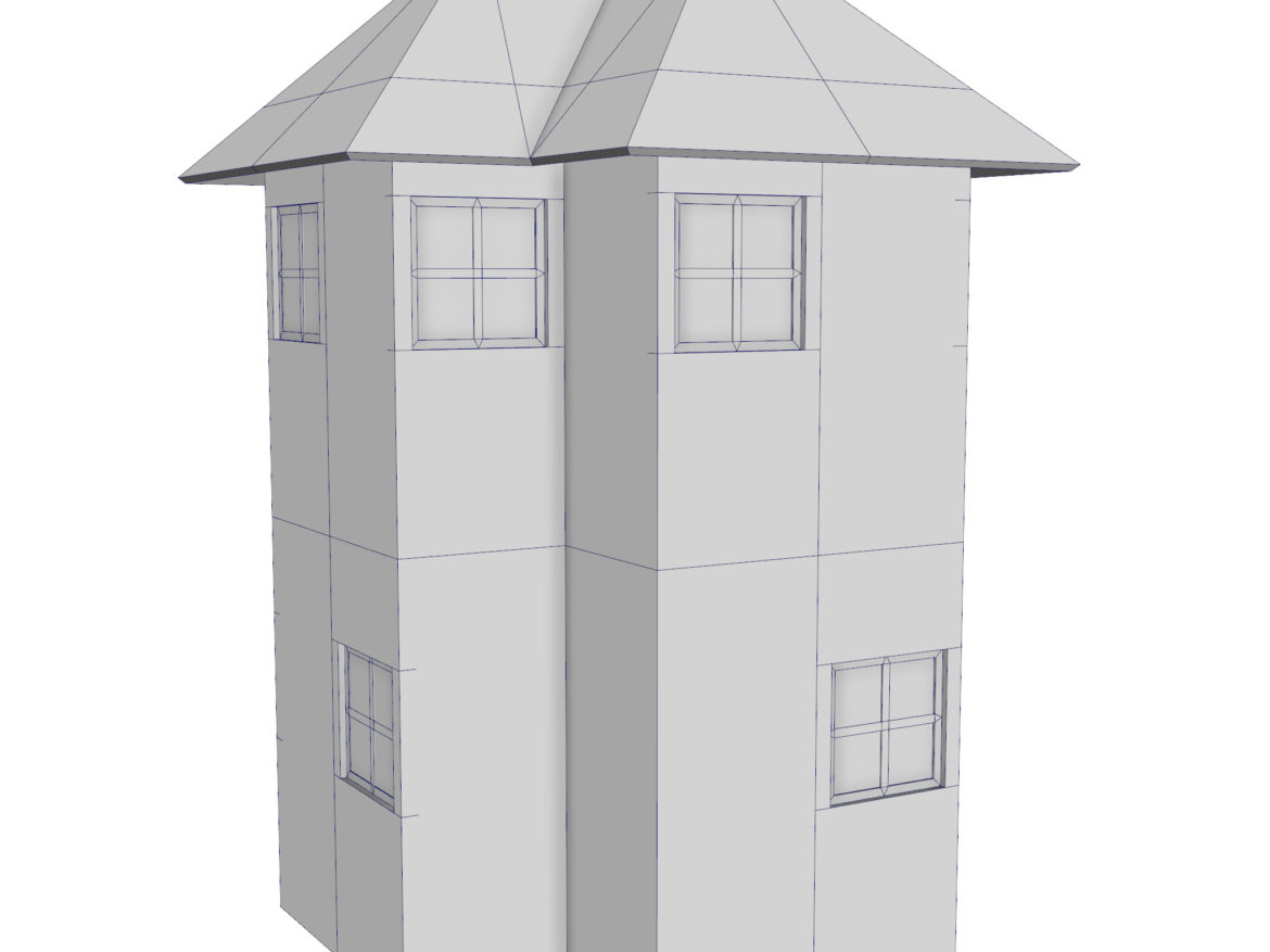 modular brick house set 3d model fbx ma mb 271395