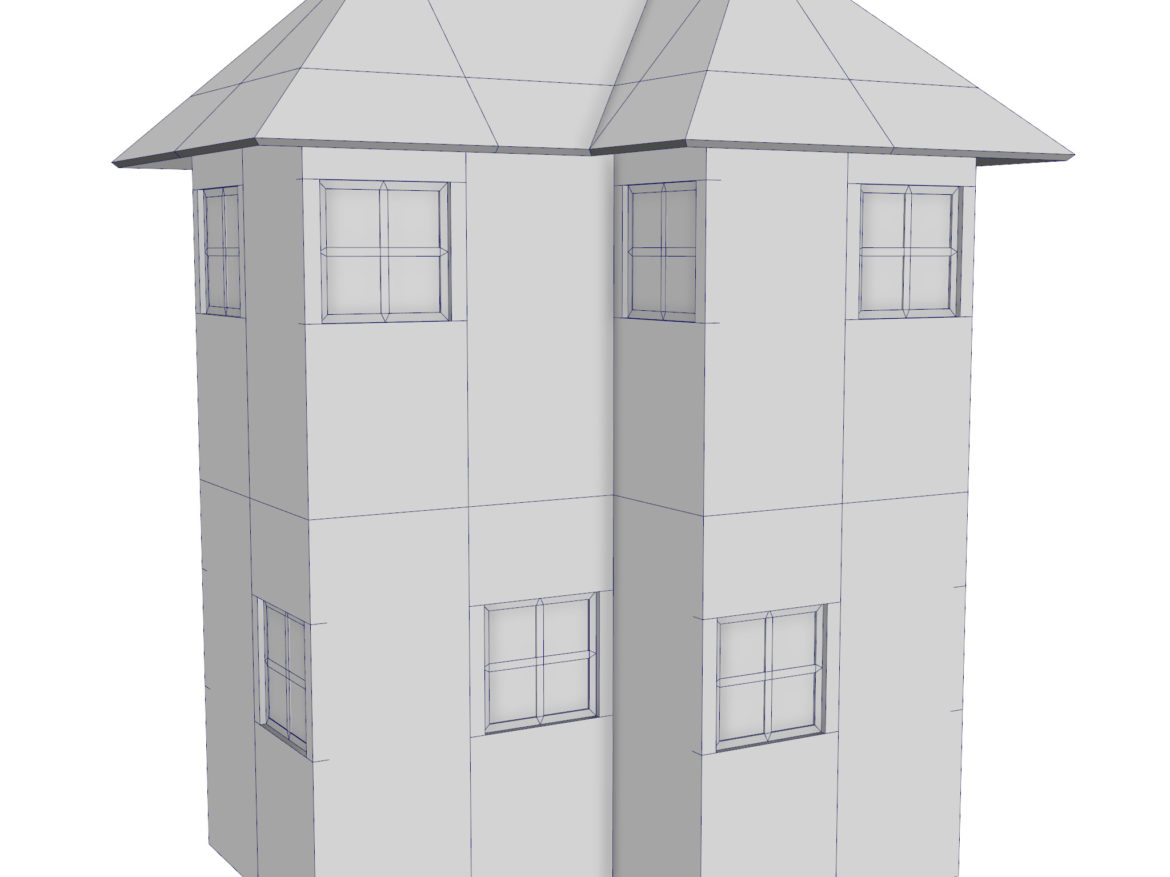 modular brick house set 3d model fbx ma mb 271397