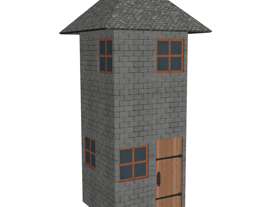 modular brick house set 3d model fbx ma mb 271400