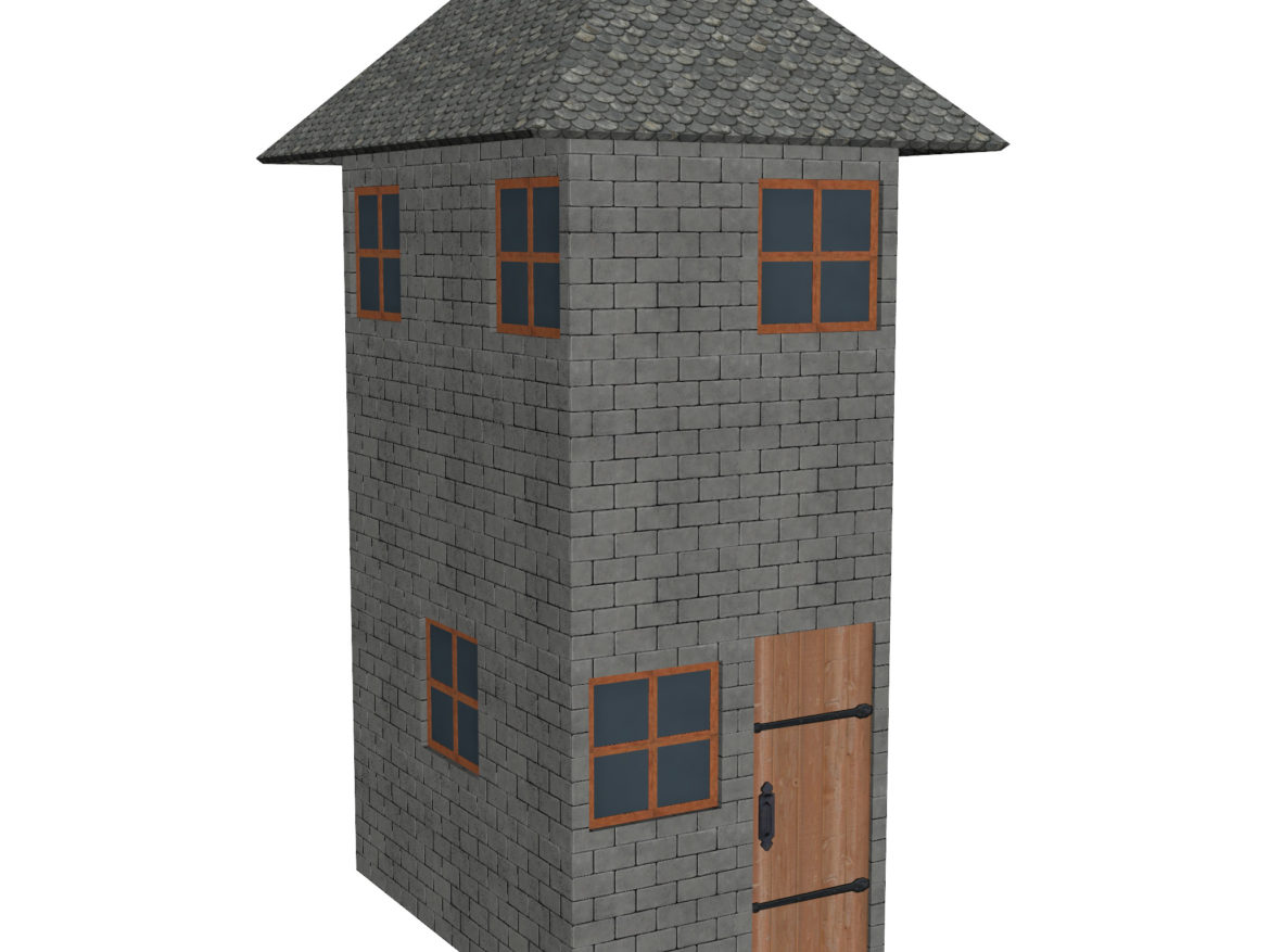 modular brick house set 3d model fbx ma mb 271402