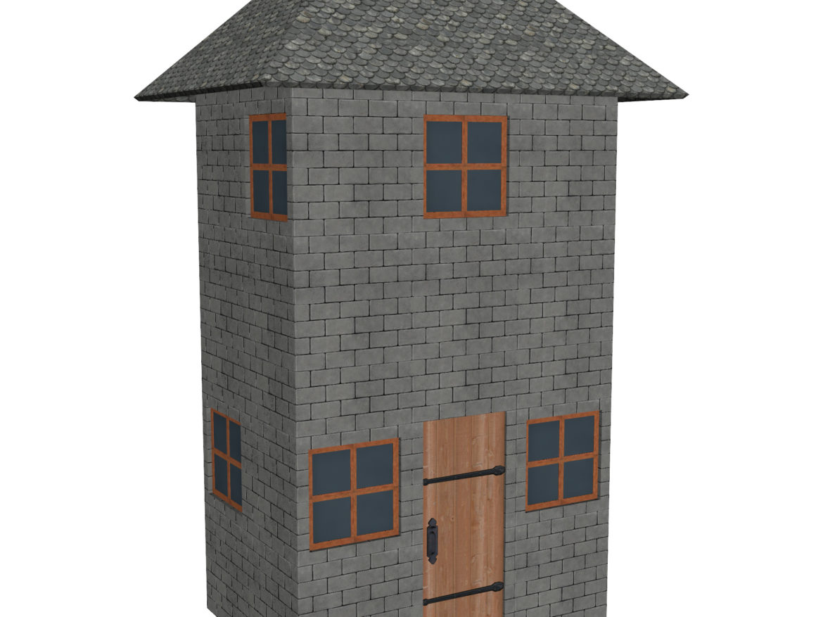 modular brick house set 3d model fbx ma mb 271404