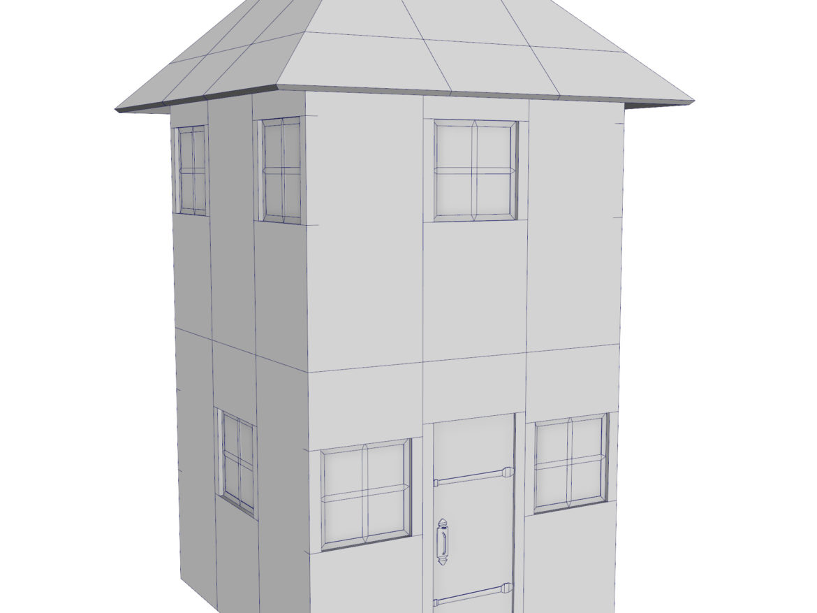 modular brick house set 3d model fbx ma mb 271405