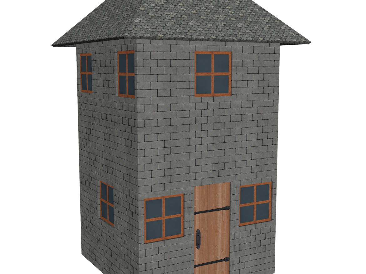 modular brick house set 3d model fbx ma mb 271406