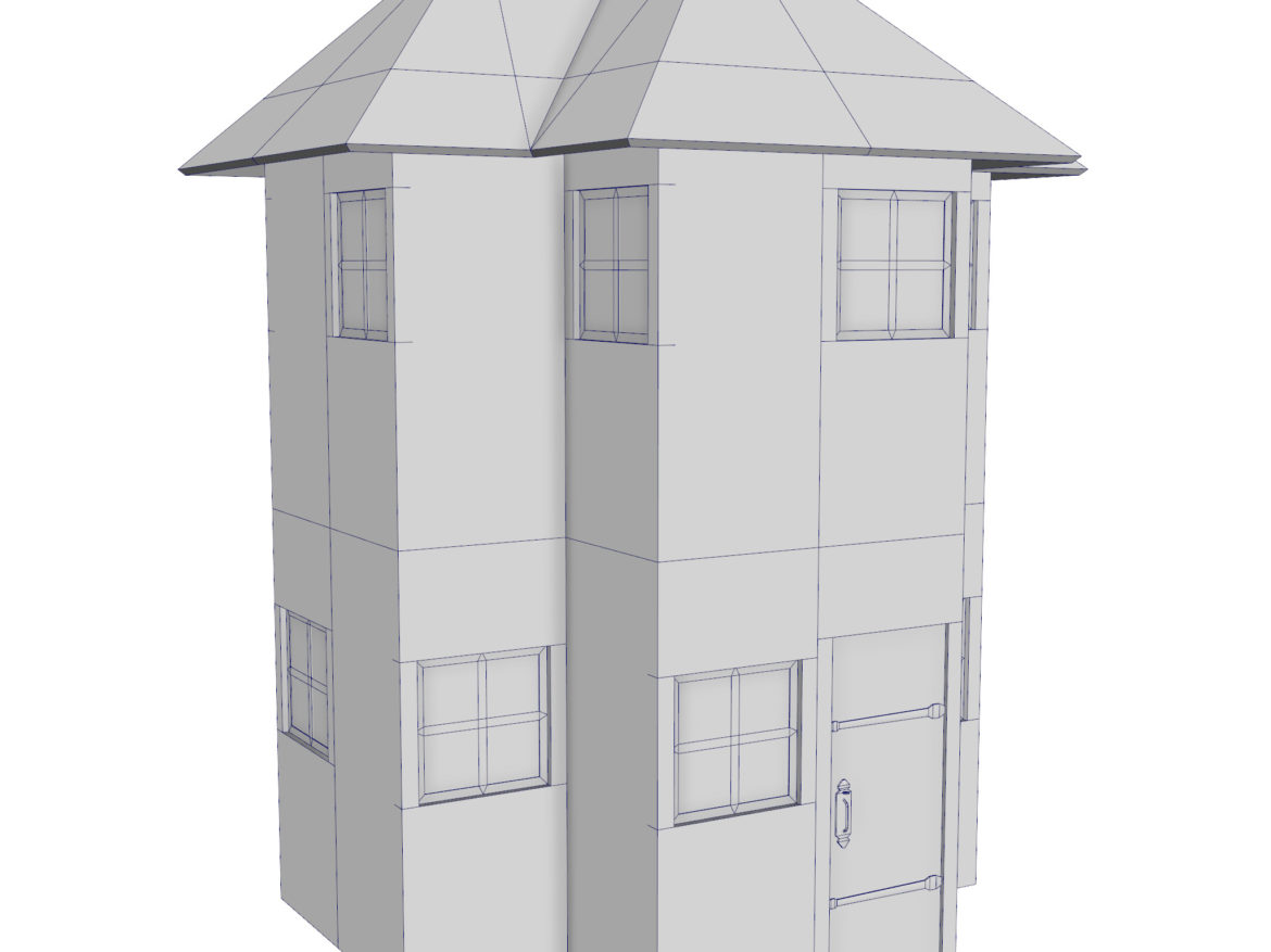 modular brick house set 3d model fbx ma mb 271407