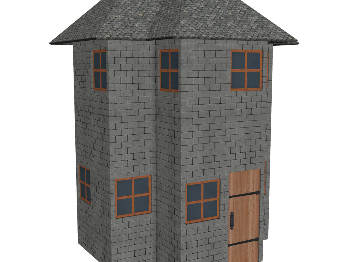modular brick house set 3d model fbx ma mb 271408
