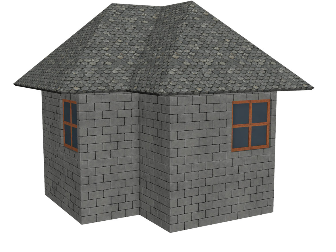 modular brick house set 3d model fbx ma mb 271410