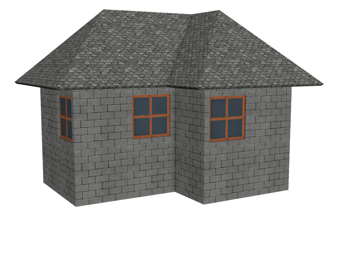 modular brick house set 3d model fbx ma mb 271412
