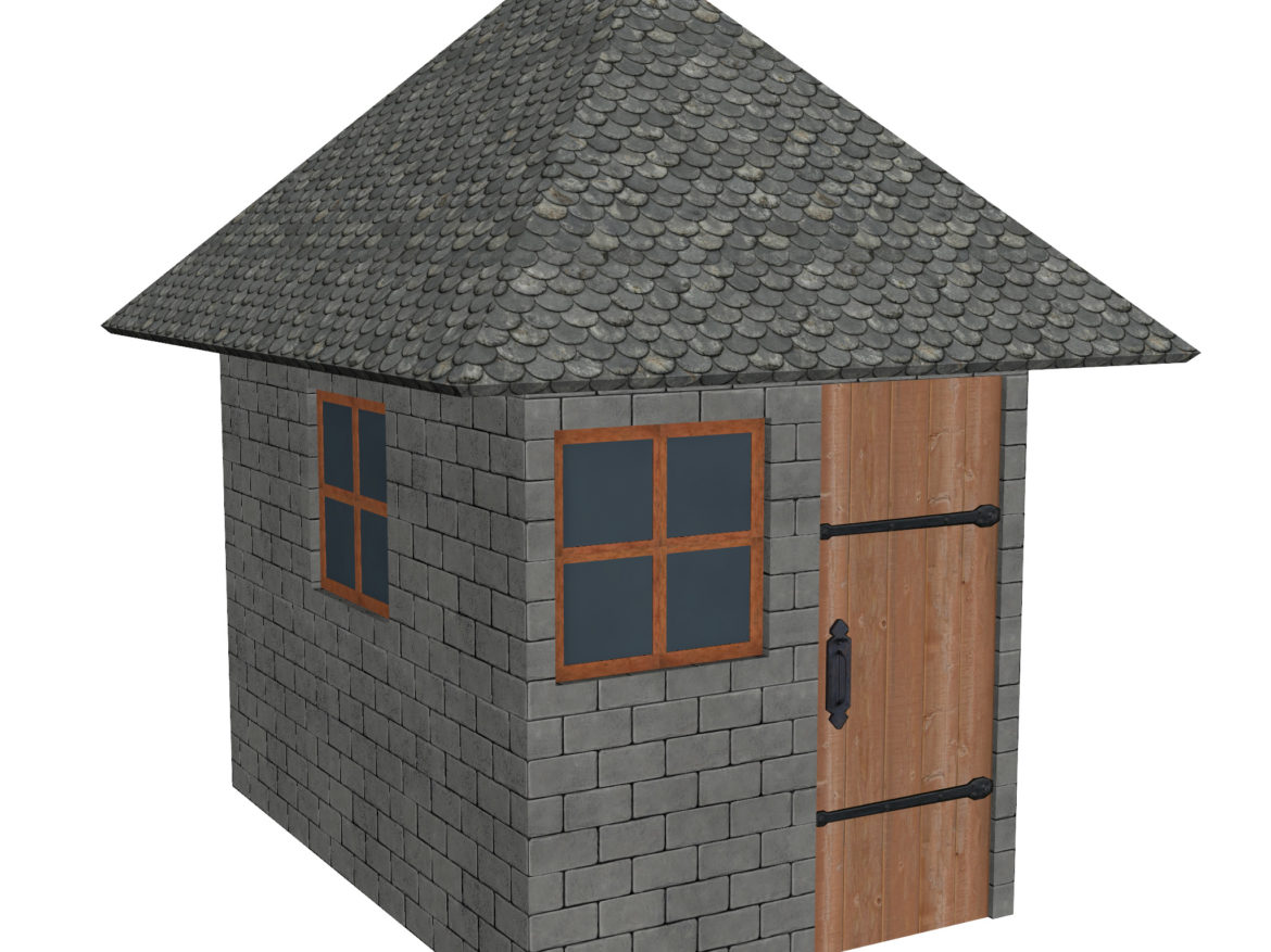 modular brick house set 3d model fbx ma mb 271416