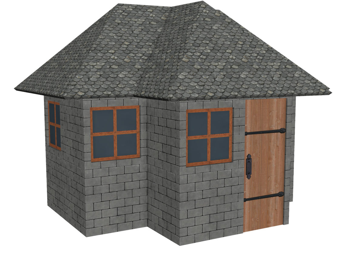 modular brick house set 3d model fbx ma mb 271422