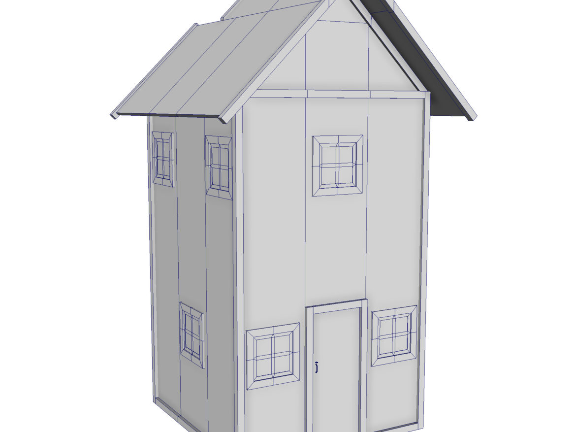 modular wood house set 3d model fbx ma mb 271430