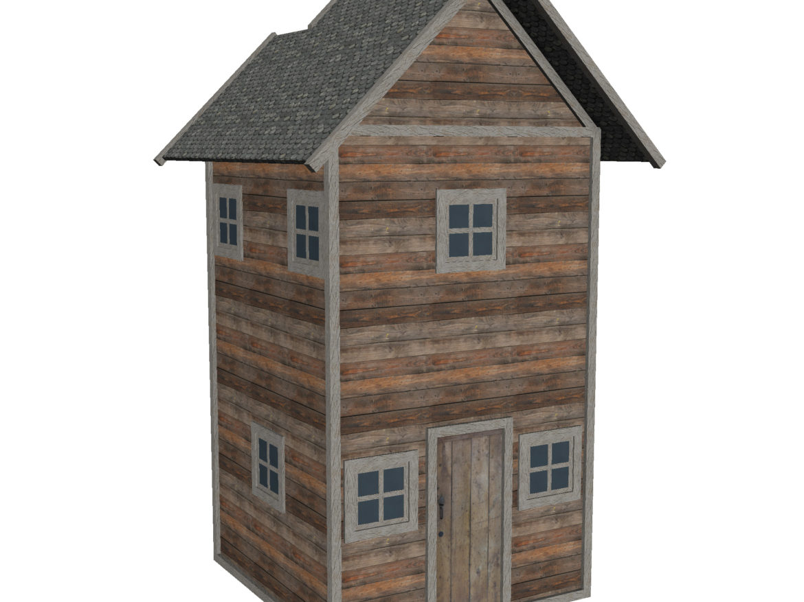 modular wood house set 3d model fbx ma mb 271431