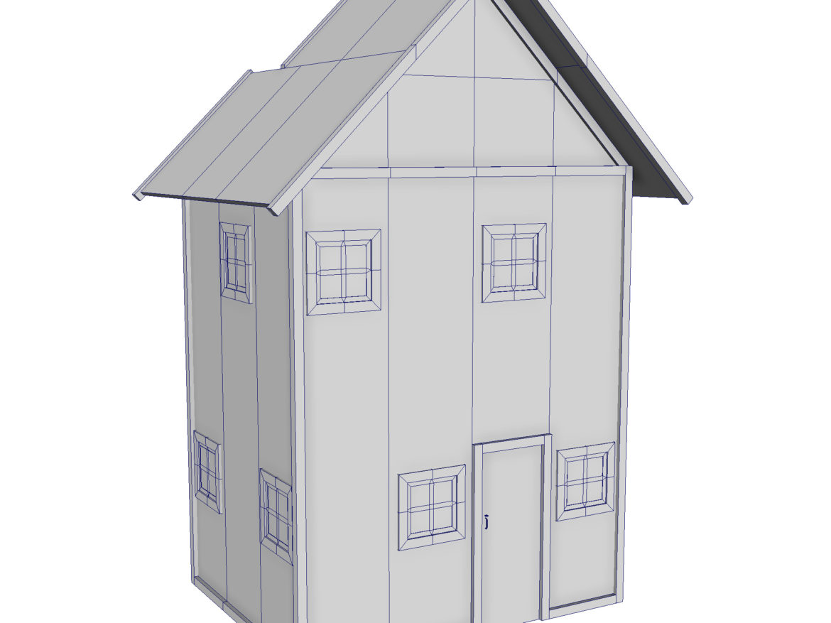 modular wood house set 3d model fbx ma mb 271432