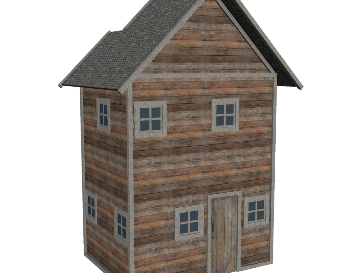 modular wood house set 3d model fbx ma mb 271433