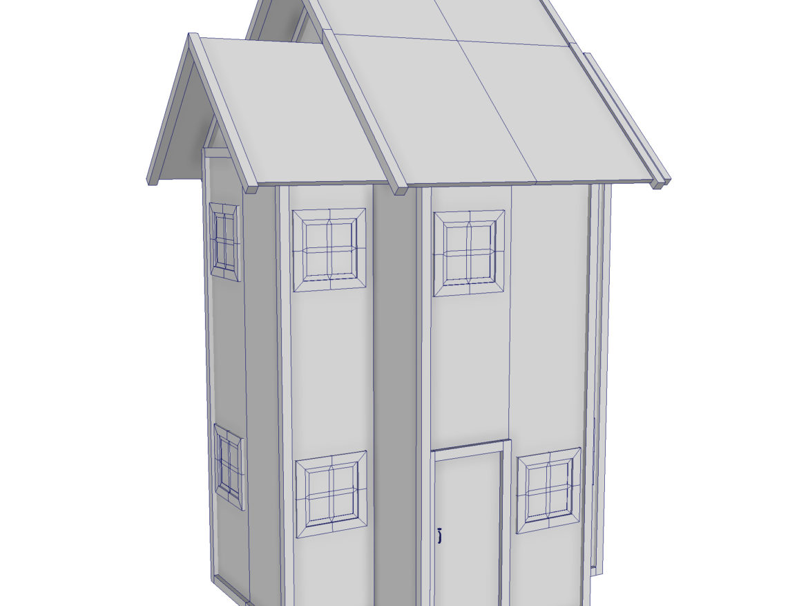 modular wood house set 3d model fbx ma mb 271434