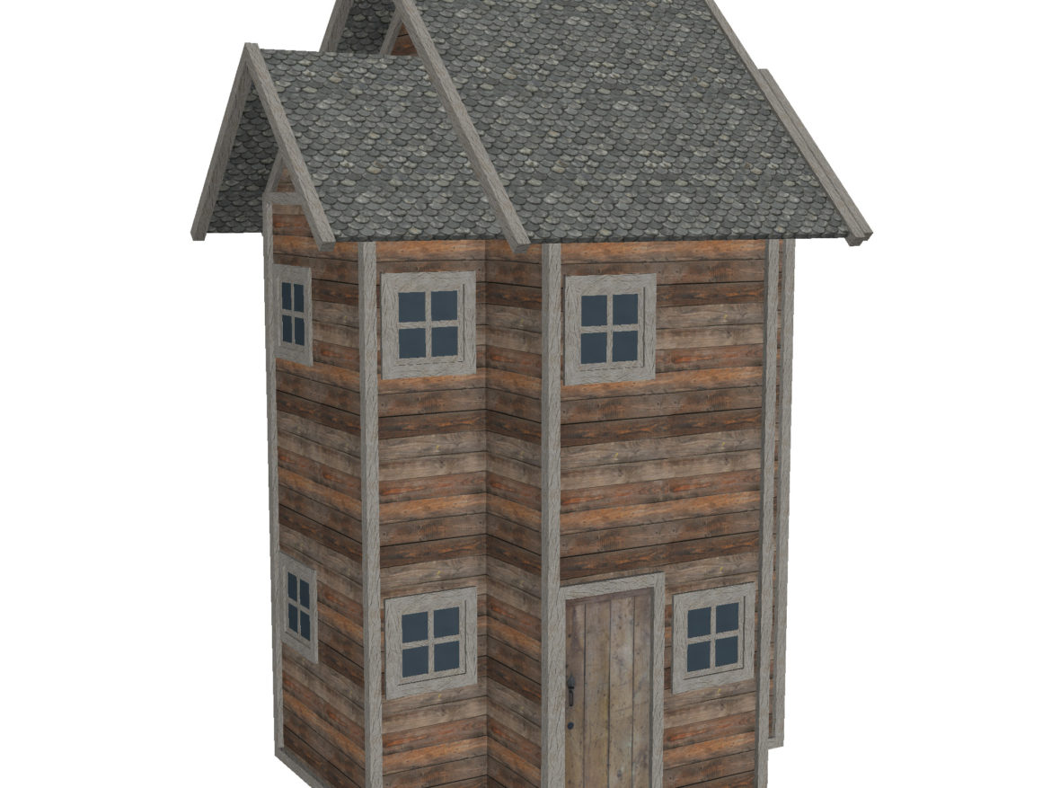 modular wood house set 3d model fbx ma mb 271435
