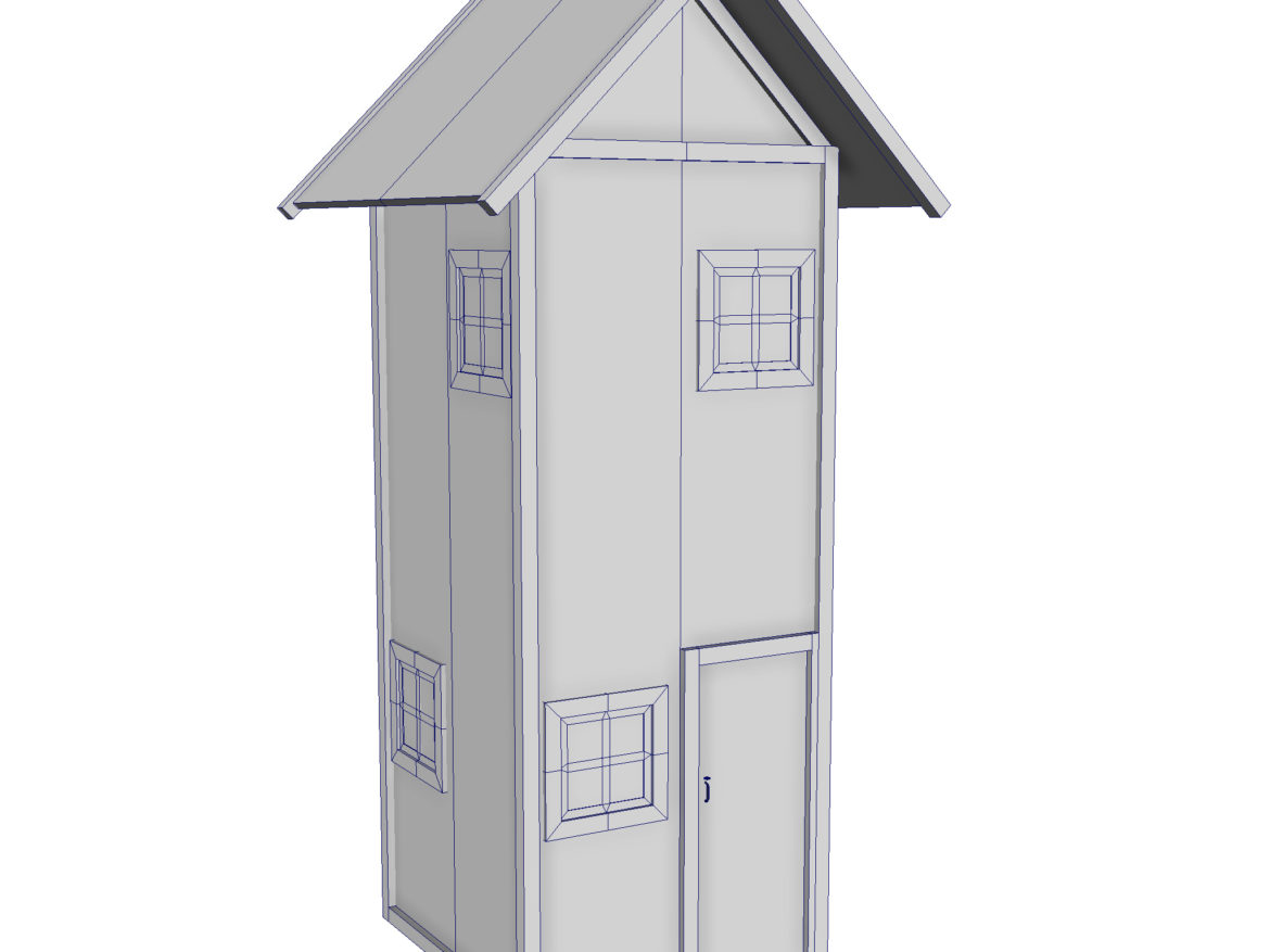 modular wood house set 3d model fbx ma mb 271436