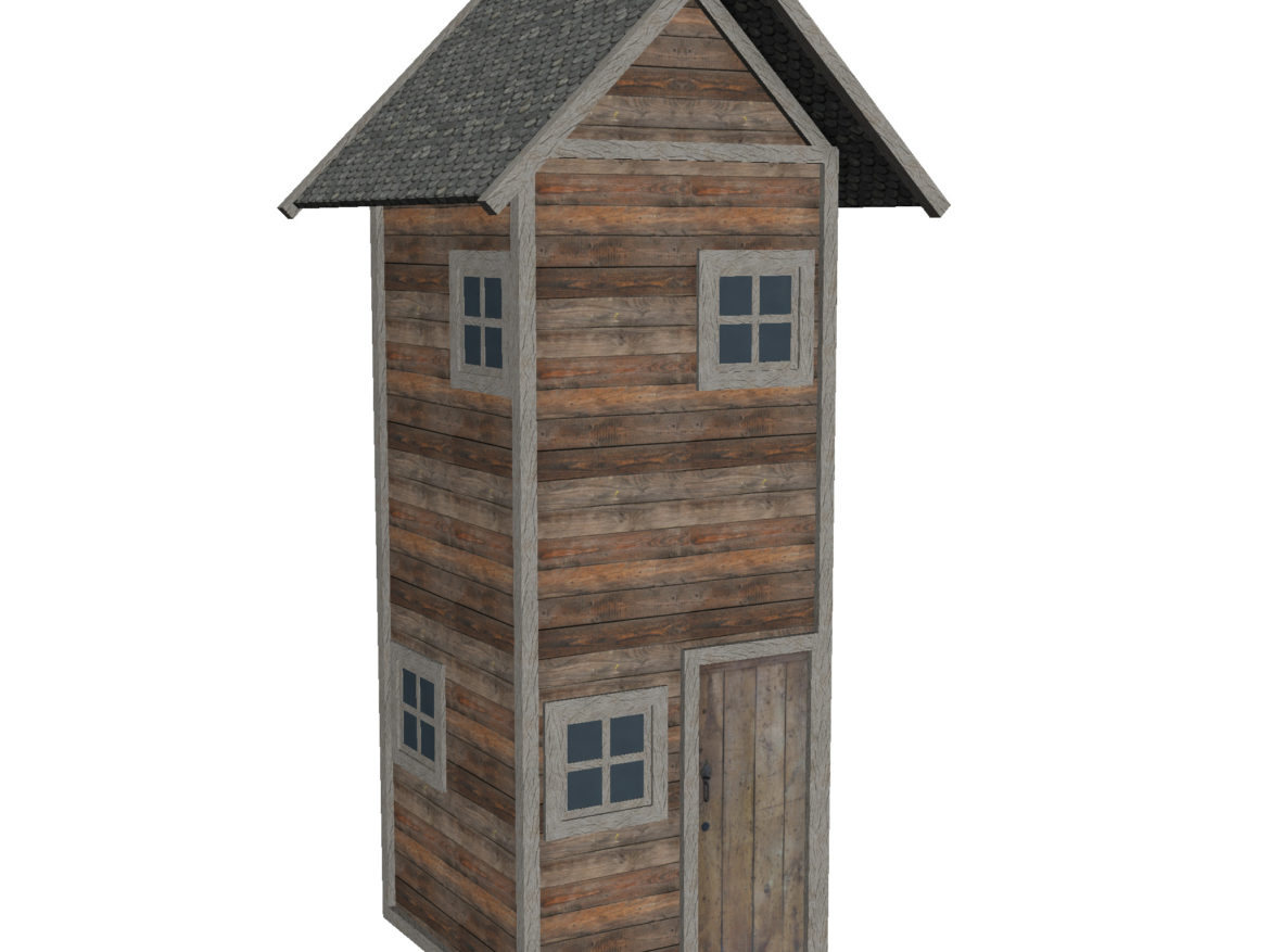 modular wood house set 3d model fbx ma mb 271437