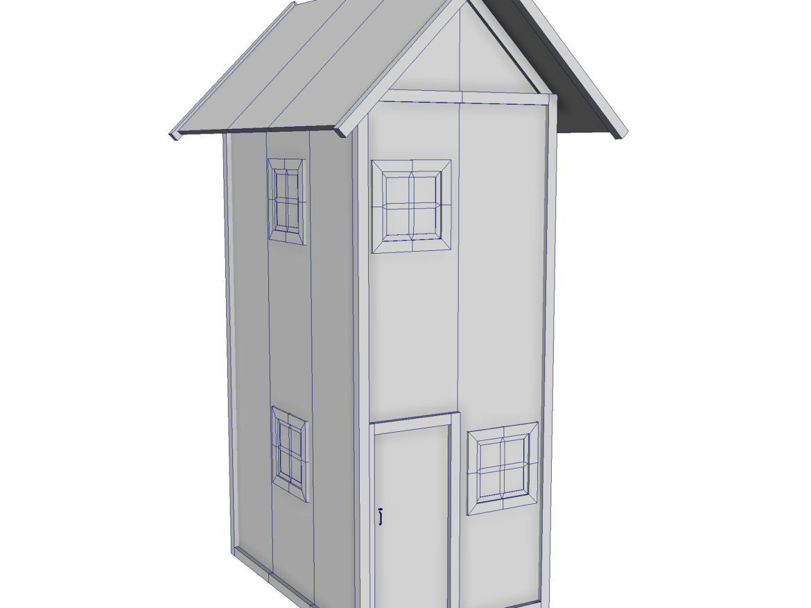 modular wood house set 3d model fbx ma mb 271438
