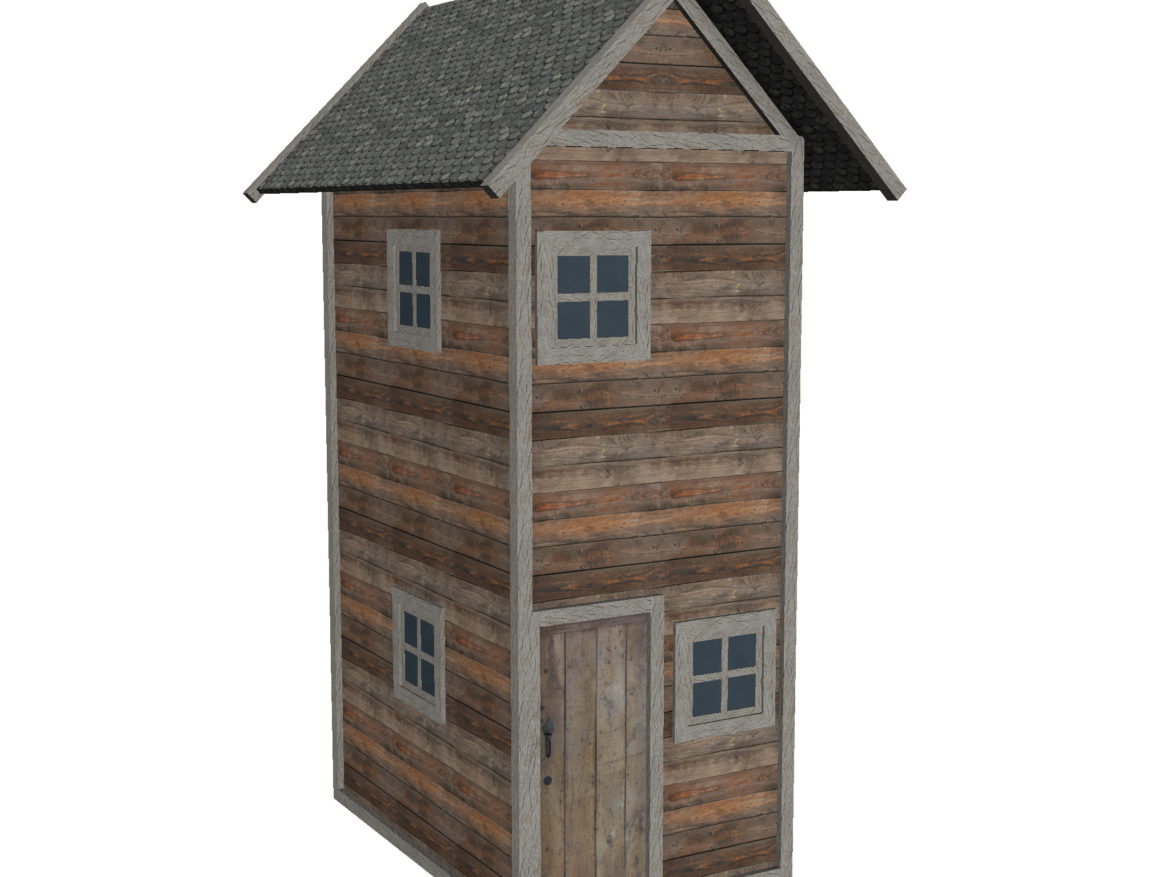 modular wood house set 3d model fbx ma mb 271439