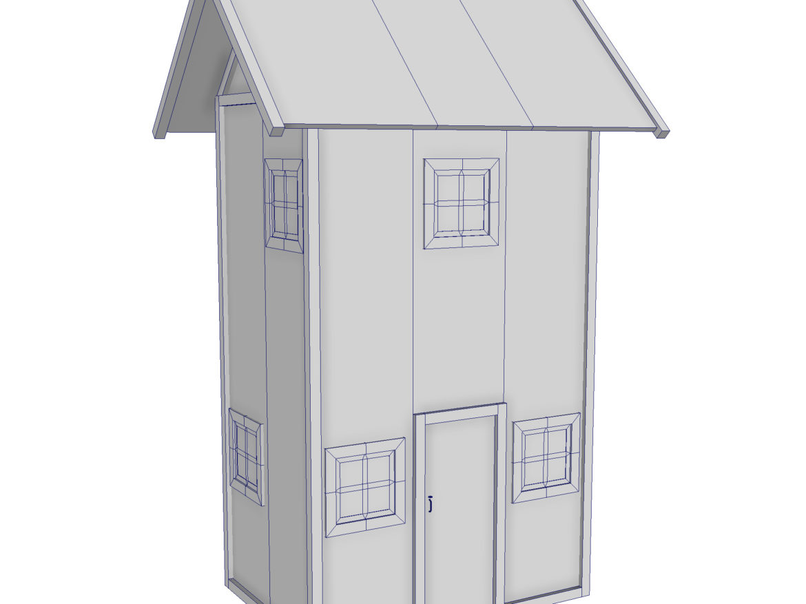modular wood house set 3d model fbx ma mb 271440