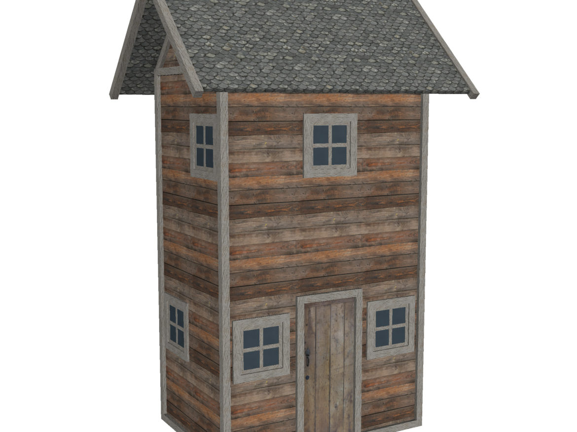 modular wood house set 3d model fbx ma mb 271441