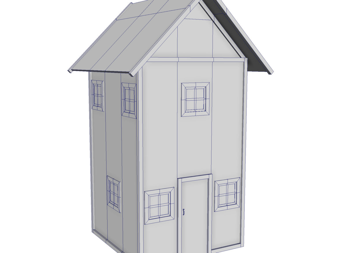 modular wood house set 3d model fbx ma mb 271442