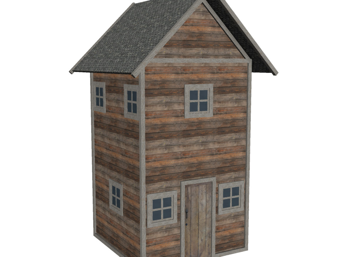 modular wood house set 3d model fbx ma mb 271443