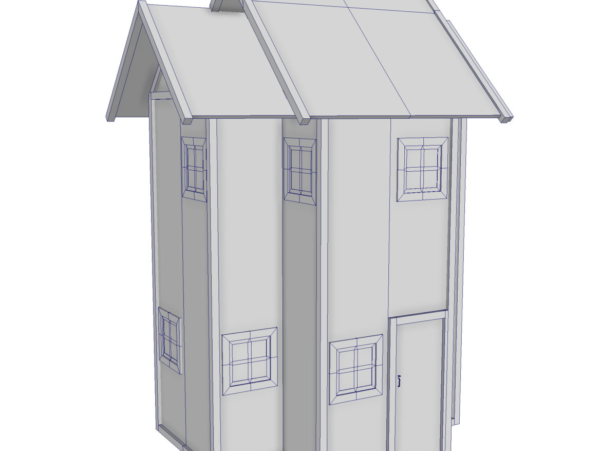 modular wood house set 3d model fbx ma mb 271444
