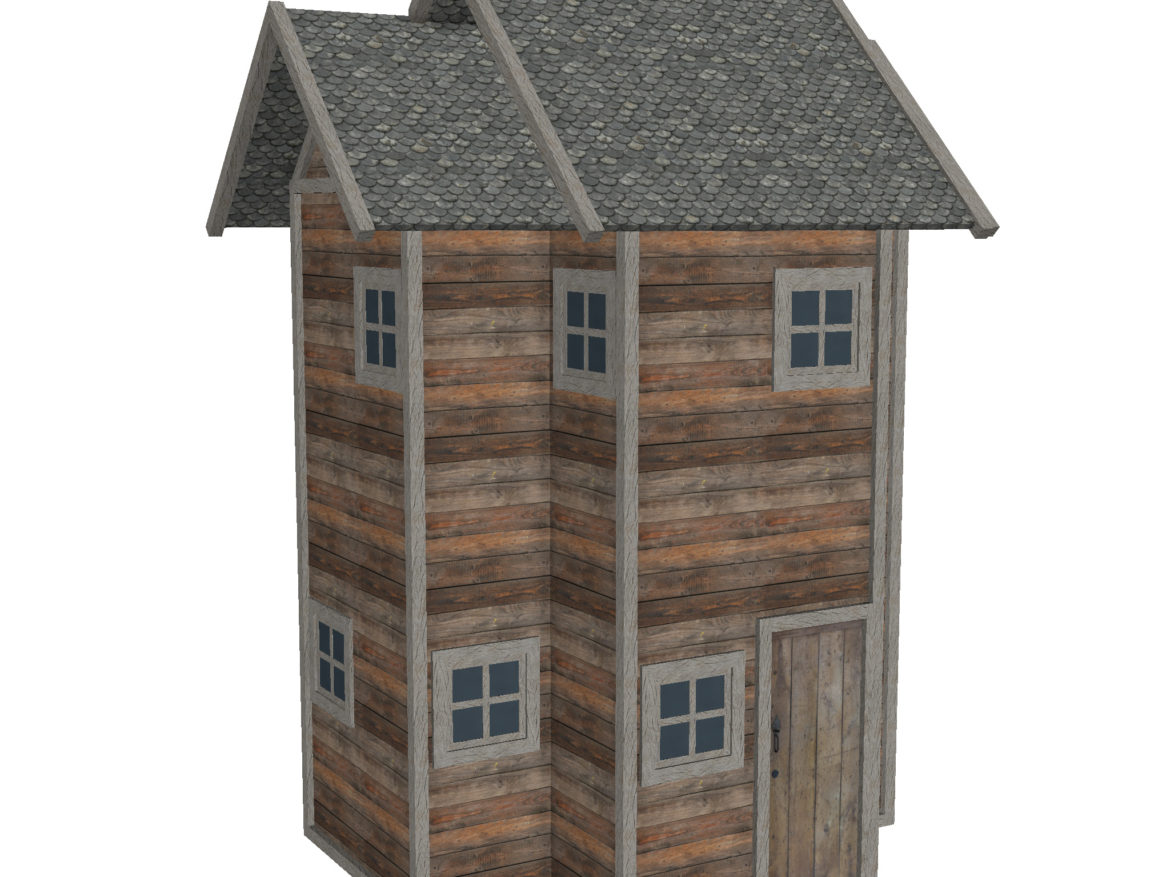 modular wood house set 3d model fbx ma mb 271445