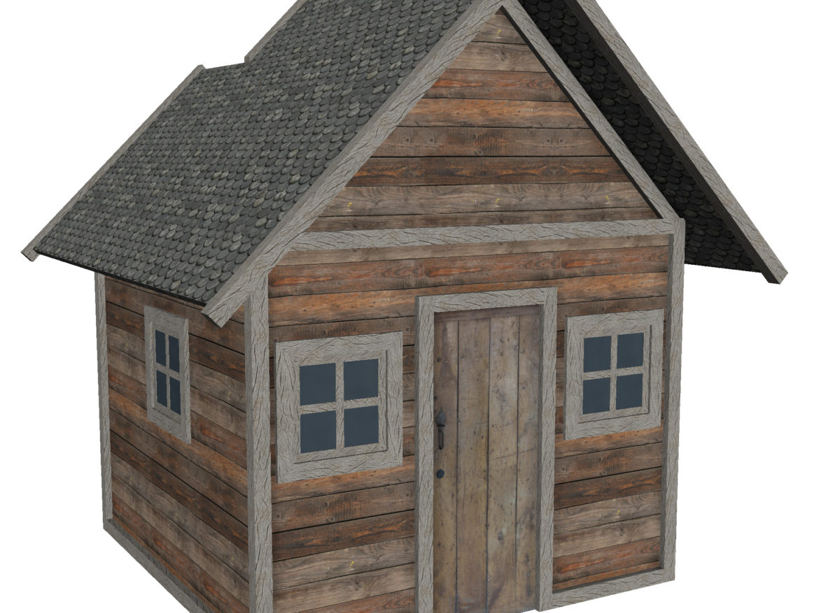 modular wood house set 3d model fbx ma mb 271447