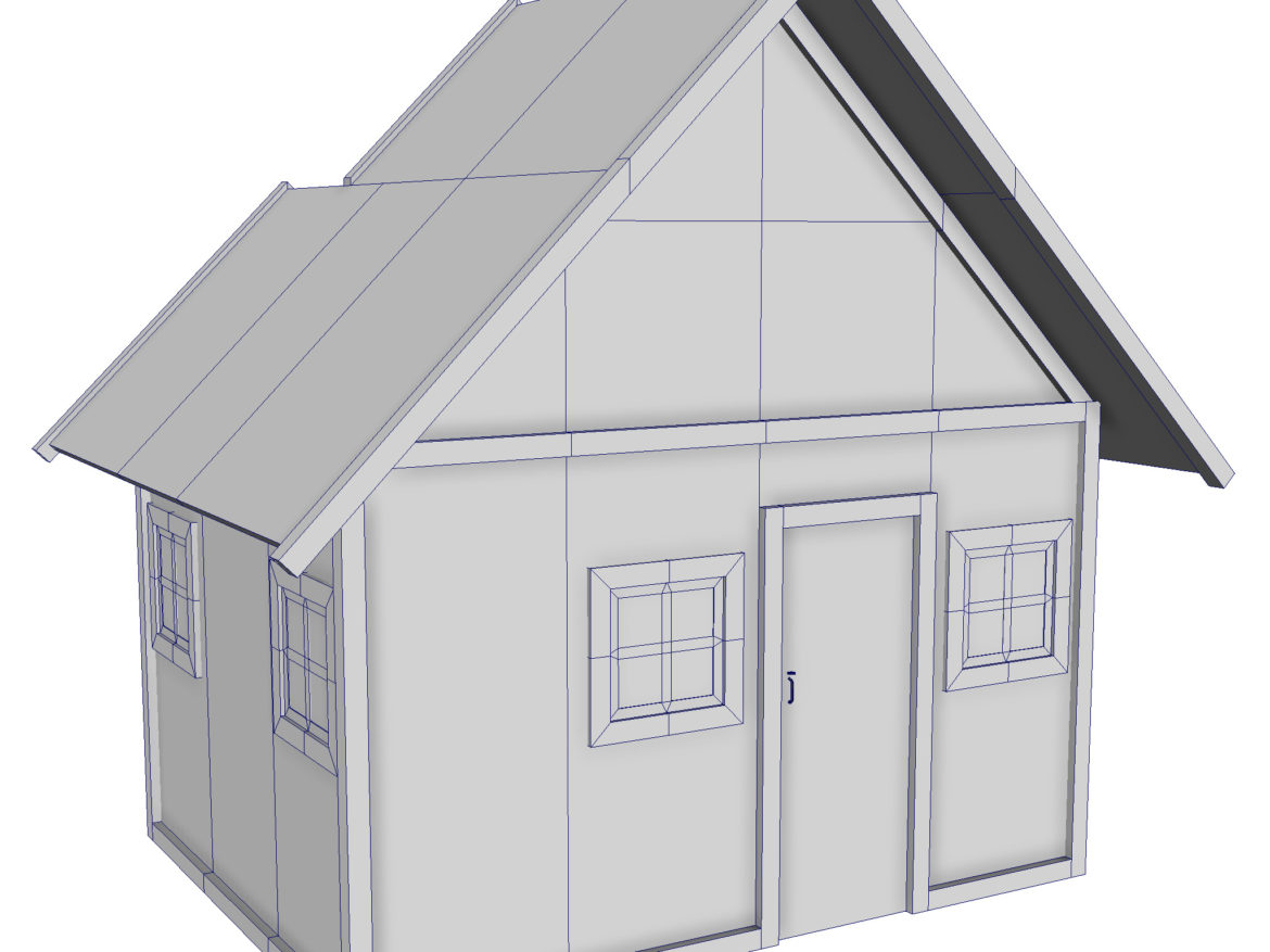 modular wood house set 3d model fbx ma mb 271448