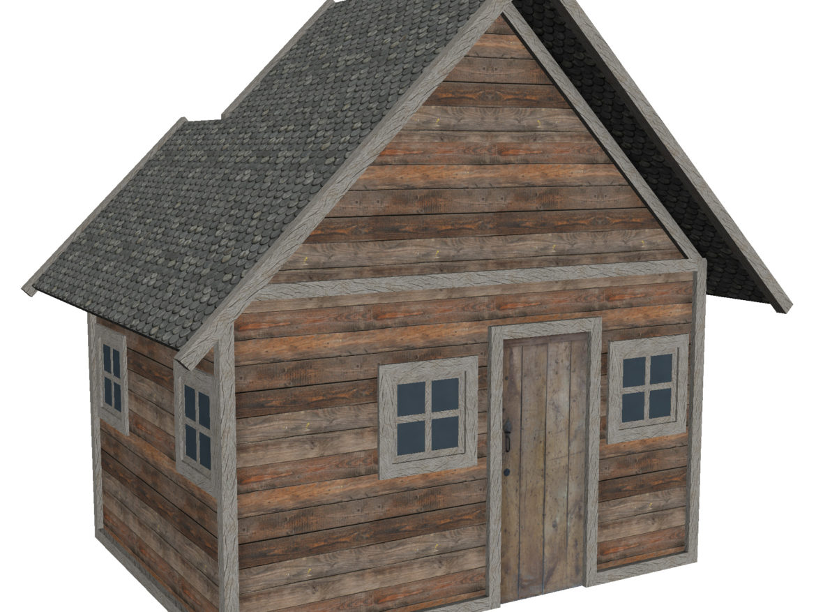 modular wood house set 3d model fbx ma mb 271449