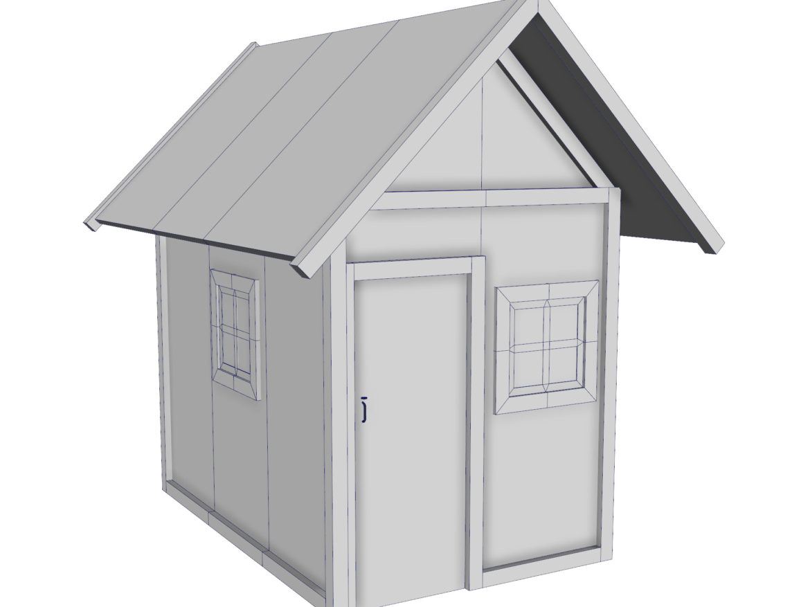 modular wood house set 3d model fbx ma mb 271454