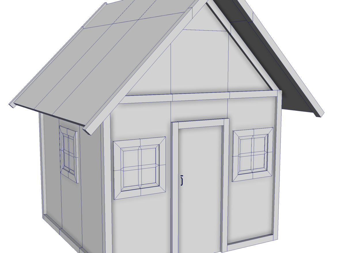 modular wood house set 3d model fbx ma mb 271458