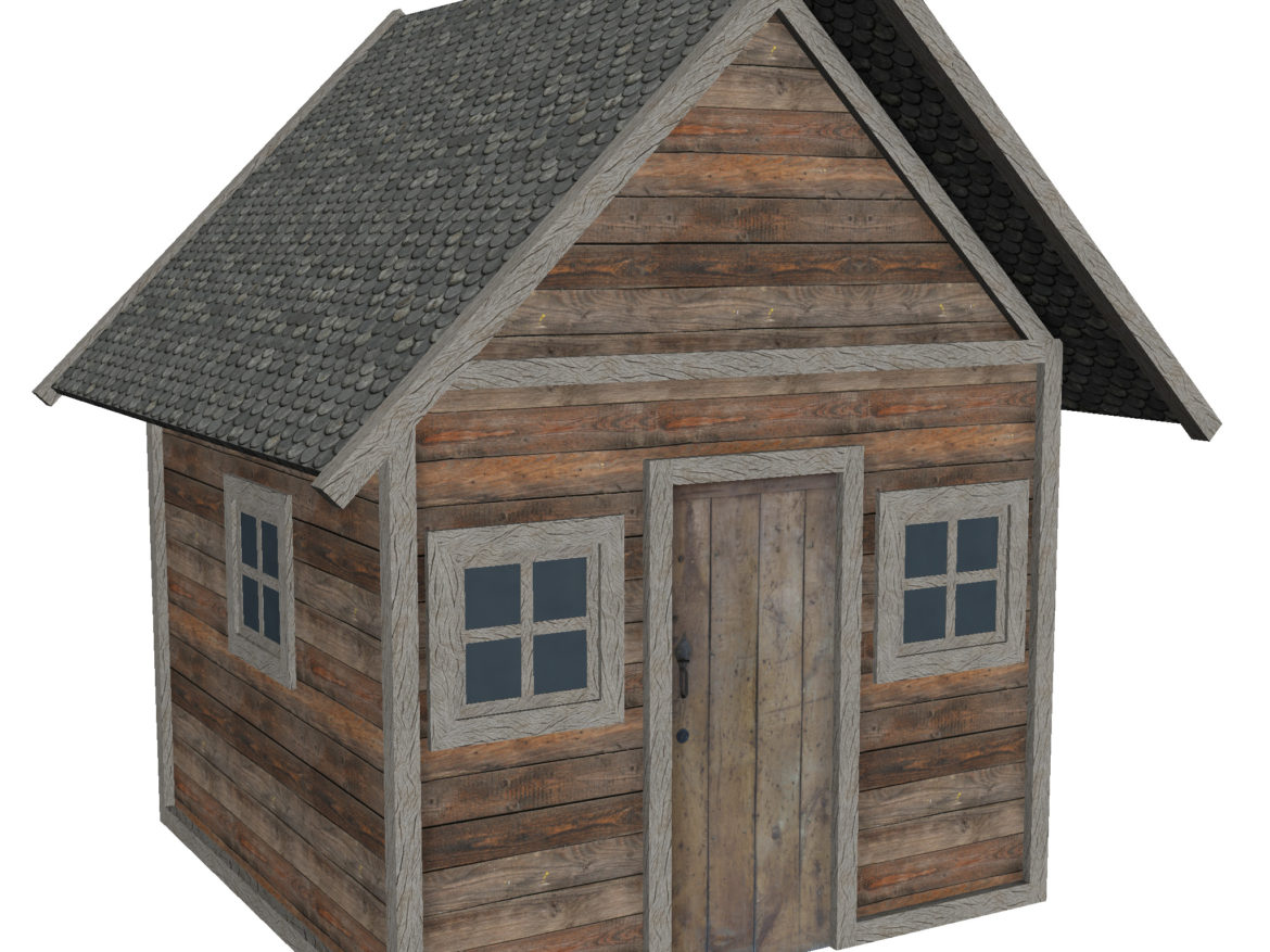 modular wood house set 3d model fbx ma mb 271459