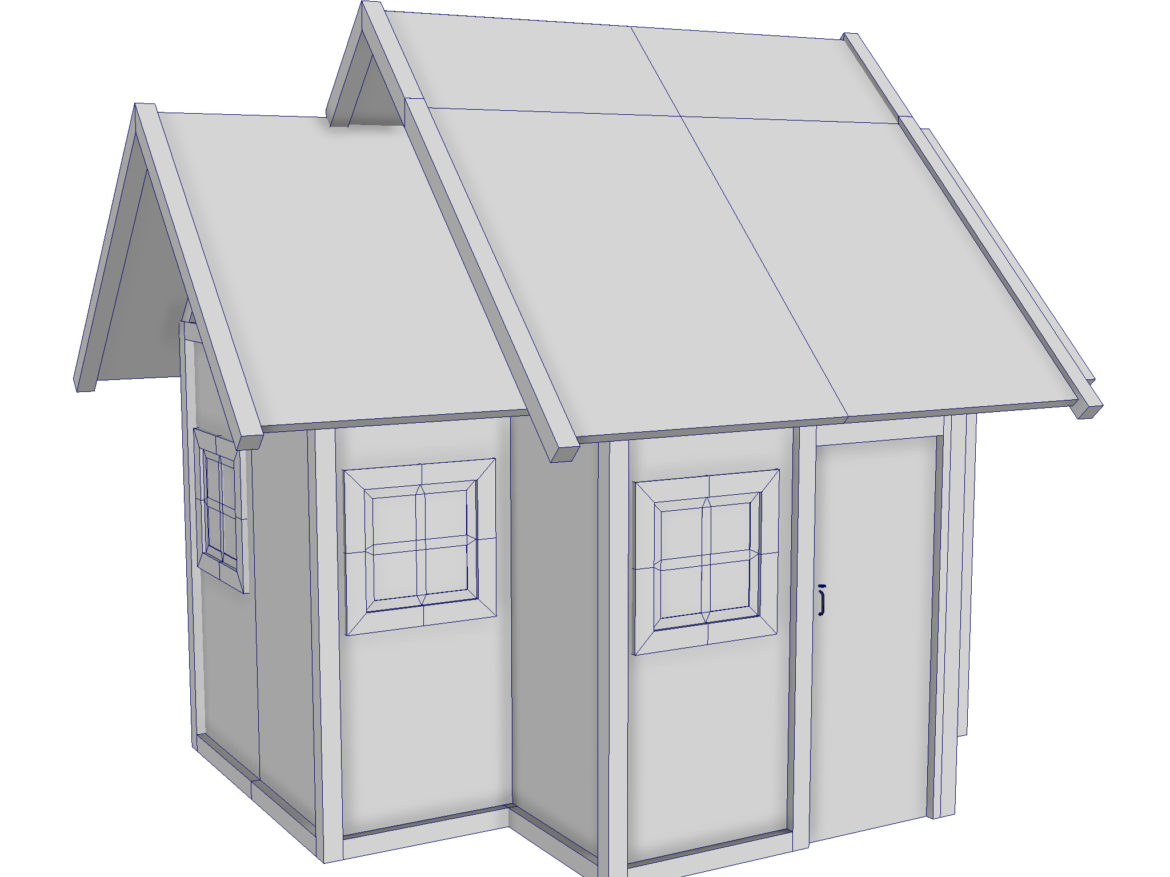 modular wood house set 3d model fbx ma mb 271460