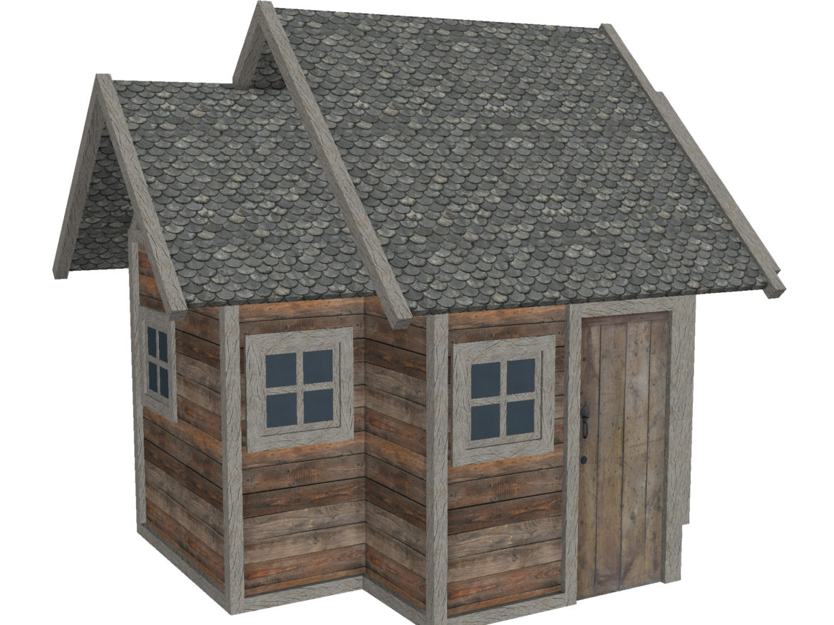 modular wood house set 3d model fbx ma mb 271461