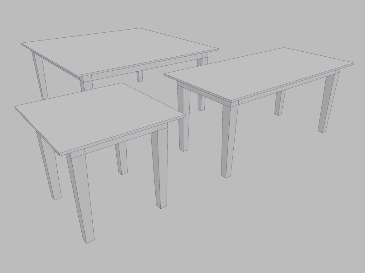 table – three sizes 3d model 3ds fbx ma mb obj 271507